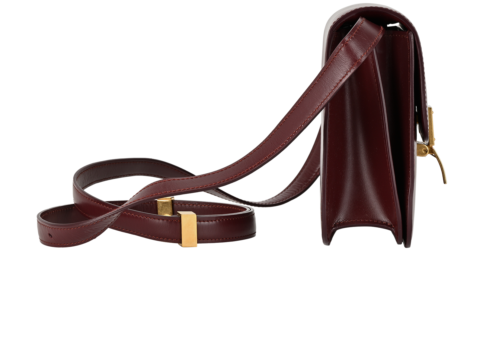 Teen Classic Box, &pound;810, Handbags, Burgundy, Leather, Side view